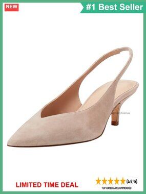Slingback Kitten Heel Pumps Pointy Toe Suede Dress Shoes